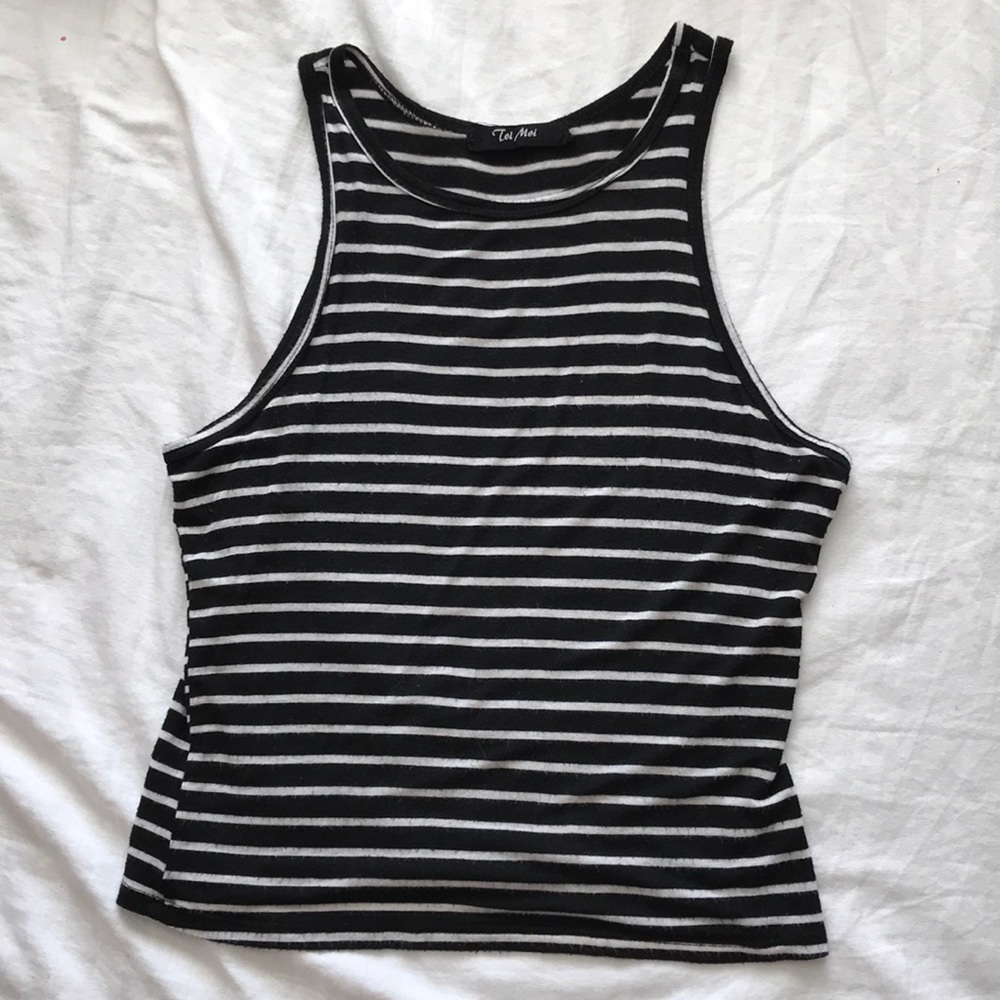 Black and white striped tank top